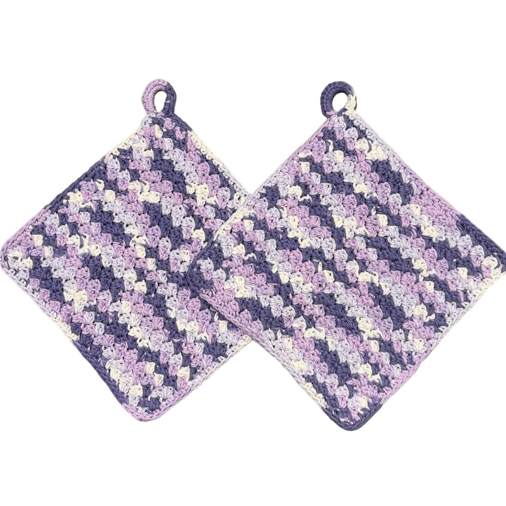 Handmade Crochet Washcloths, Facecloths Dishcloths Bath Scrubbies, 100% Cotton